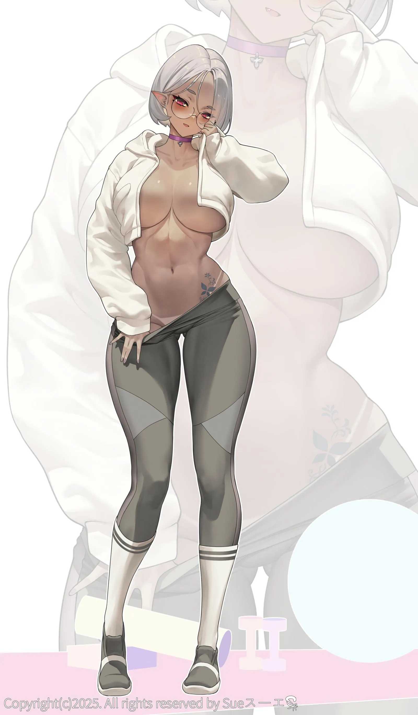 Dark Elf Crop Top Hoodie [Original]