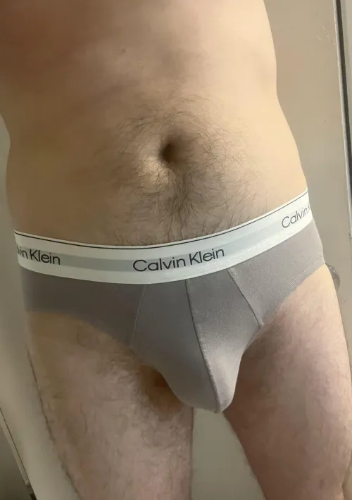 Grey Calvin hip briefs