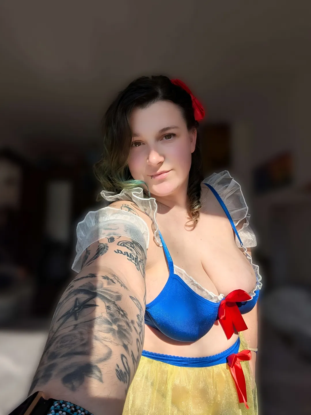 Snow white in the sun