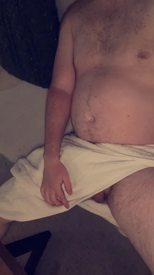 Spent all day working outside, too tired to get dressed after my shower (35 nwa)