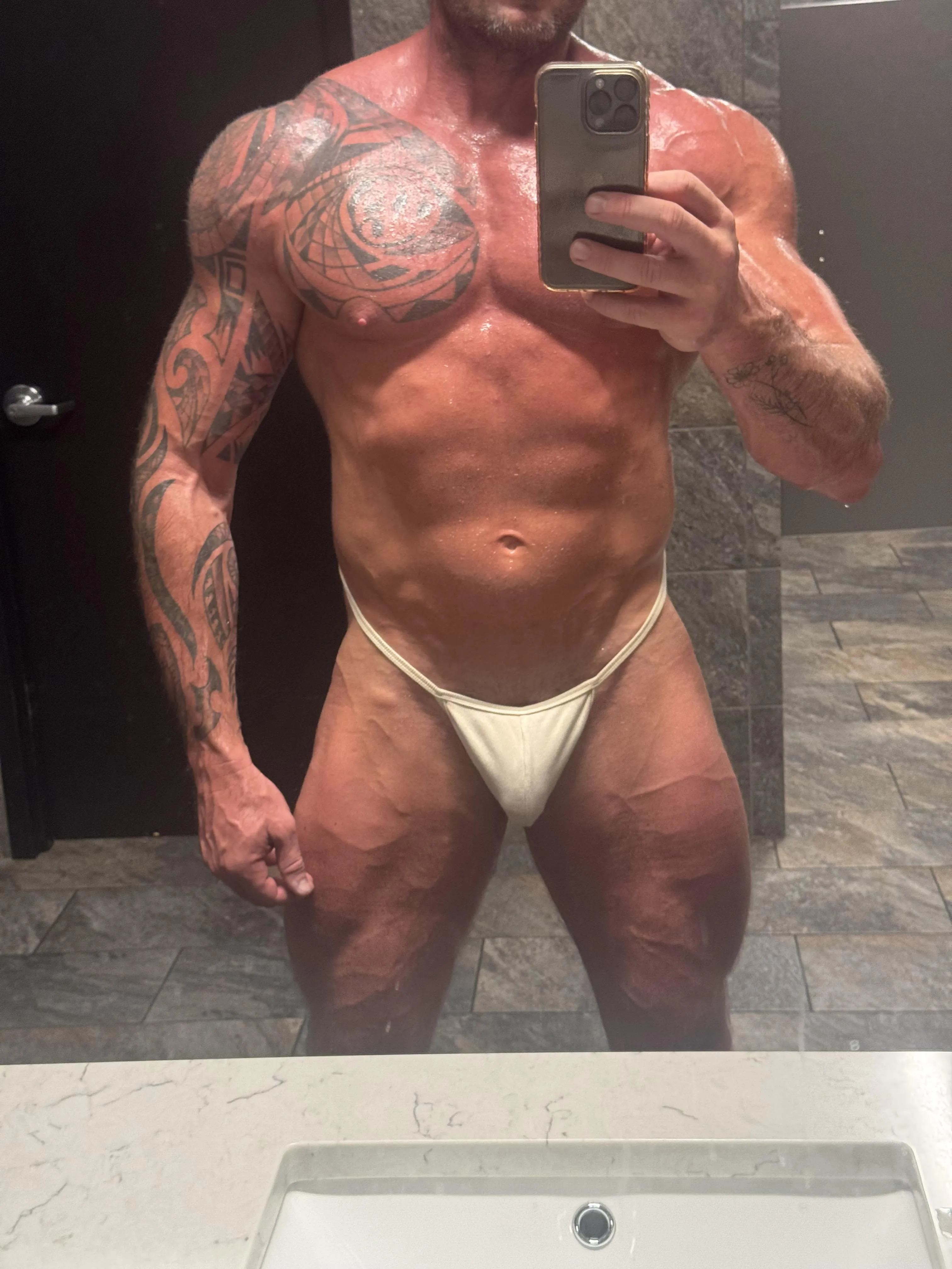 sweaty bulge, these fell off right after this....heavy