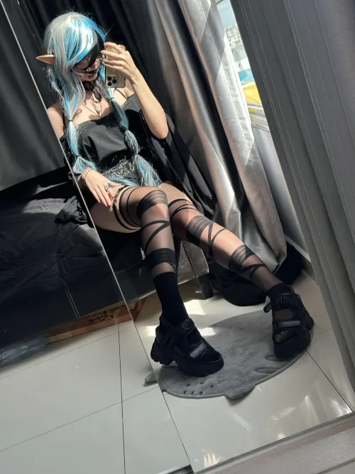 the dark elf is illuminated by sunlight