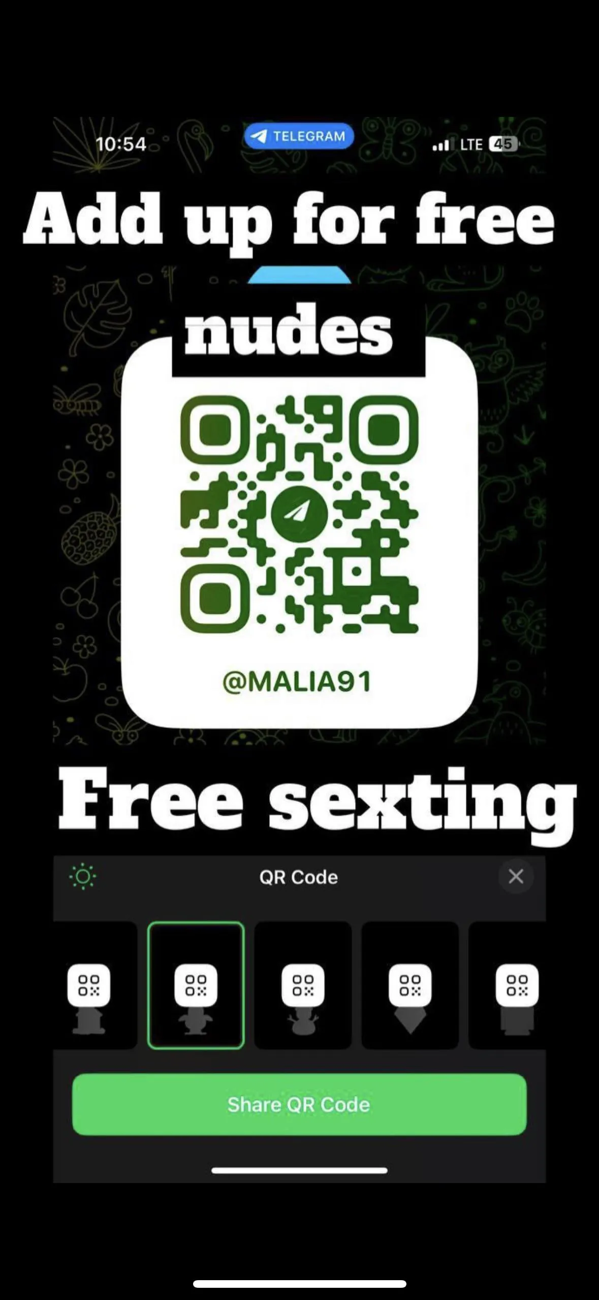 Add me on Telegram for free nudes