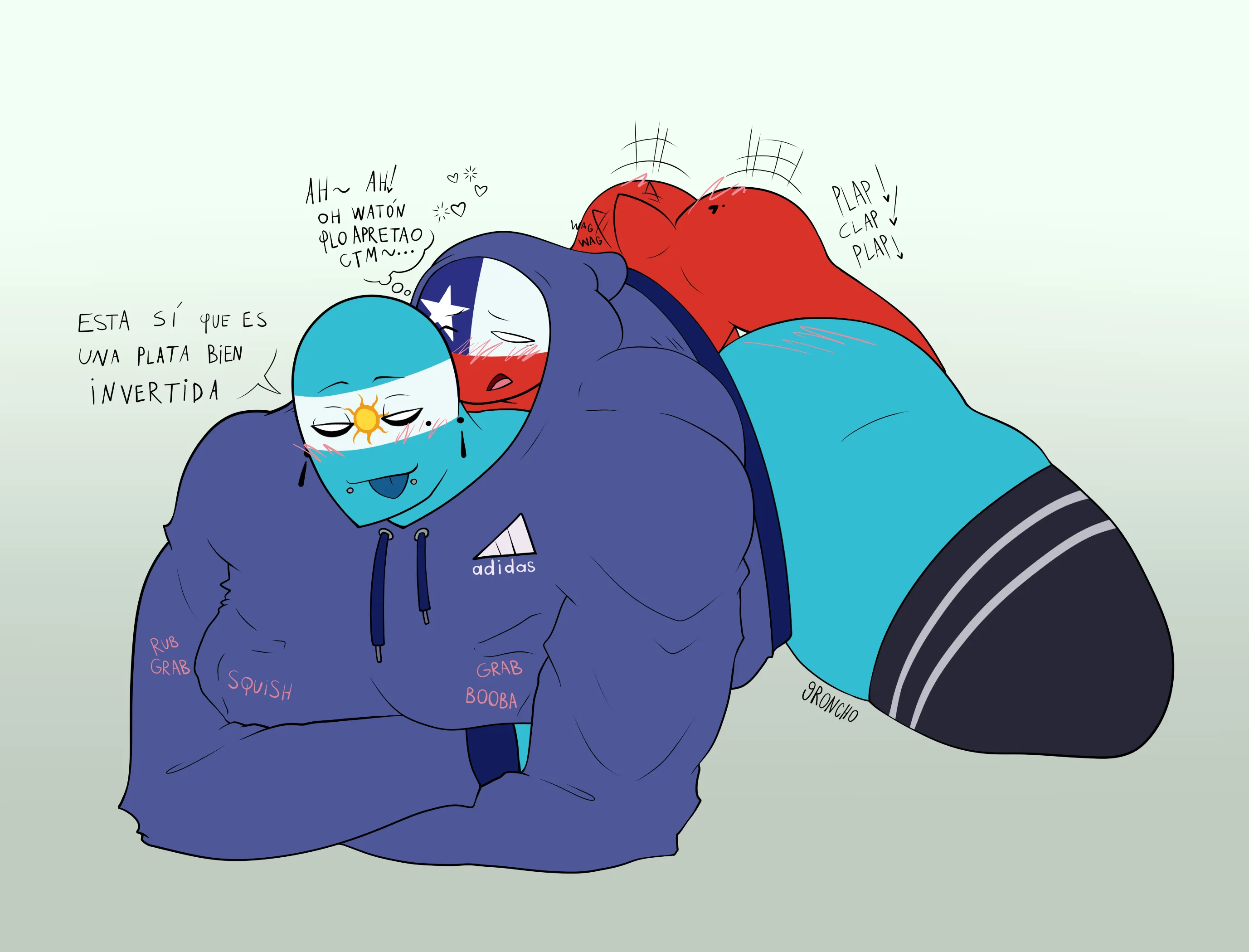 Arg x Chi sharing a big ahh hoodie