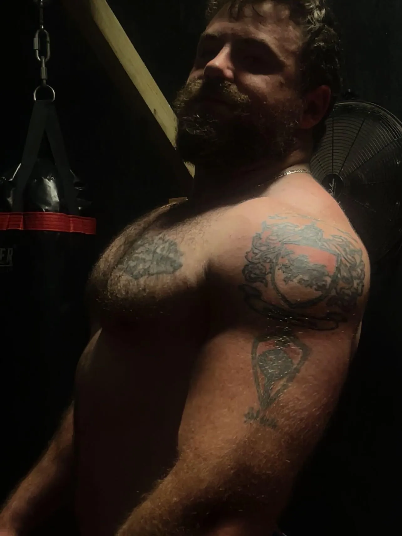 Caught somewhere between relaxed and dangerous.