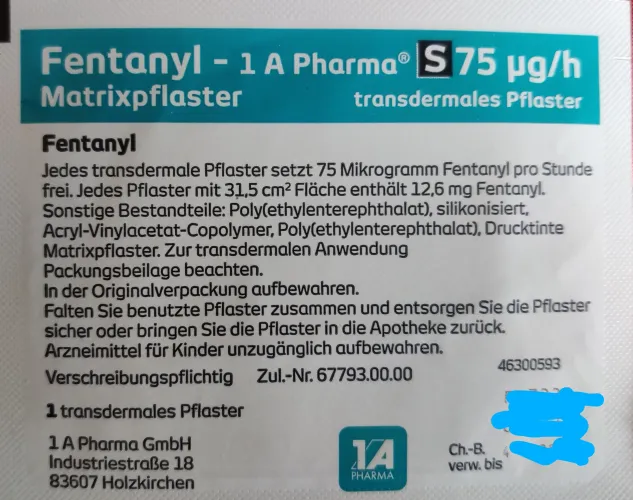 Was bedeutet das S? (Hexal S75 µg/h Fentanyl Pflaster)
