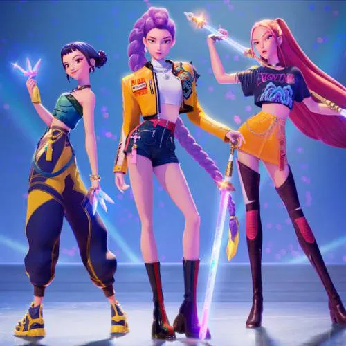 Hypothetical scenario: Jabba makes HUNTR/X into his slaves. What role will be assigned to them and what outfit will they be made to wear?