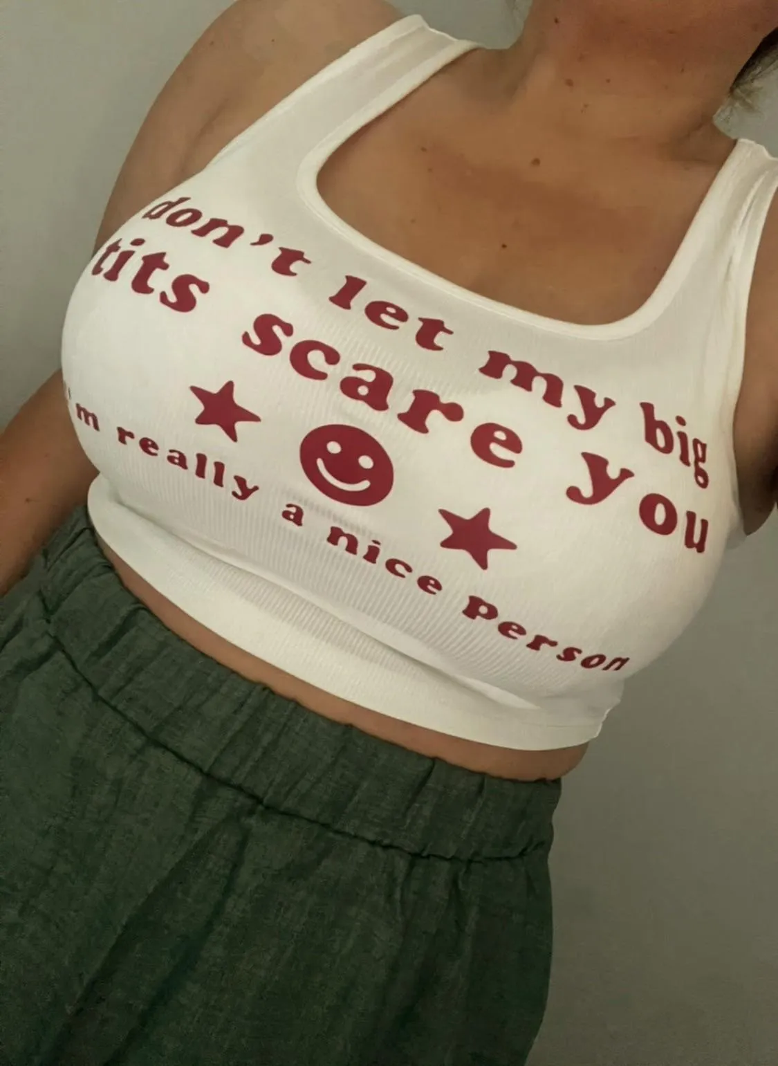 If you want to see what’s under my top then cum over to my Onlyfans, new video just posted 😈