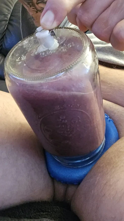 This morning's quart full.