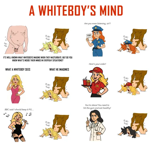 What's happening inside a whiteboy's mind