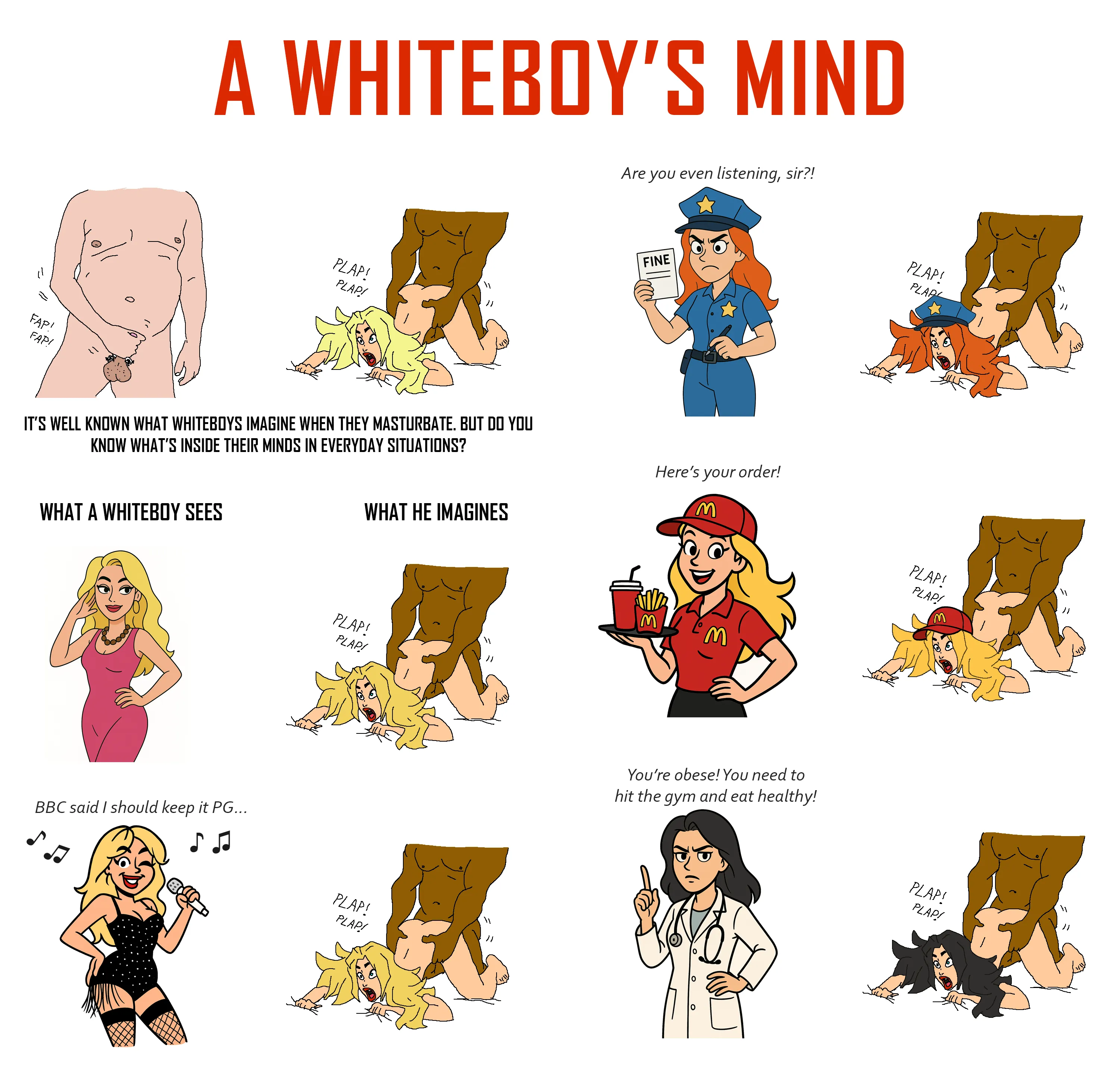 What's happening inside a whiteboy's mind