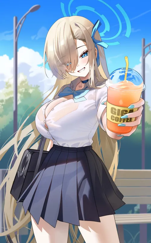 Asuna offering you a smoothie (manda)
