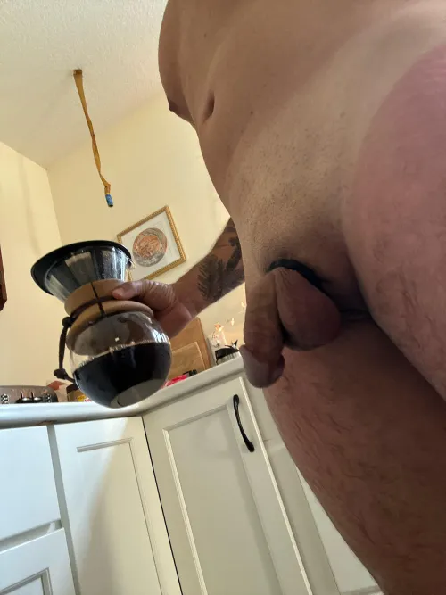 Cock ring and coffee first thing in the am