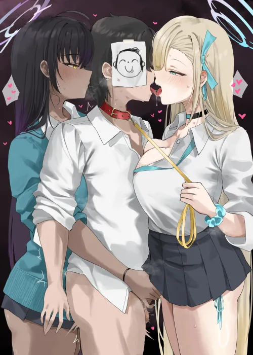 Double stimulation by Karin and Asuna