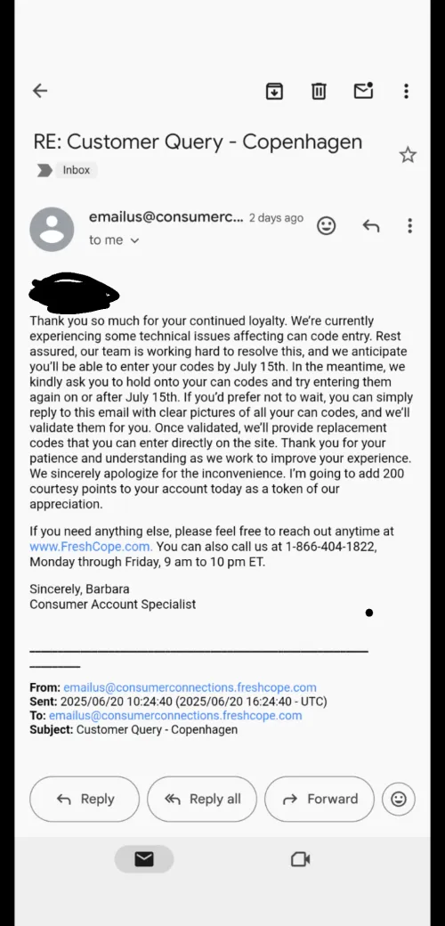 Here's the latest email from Copenhagen.