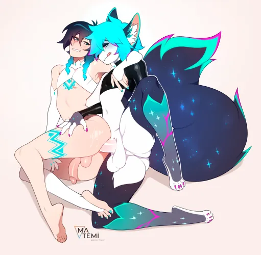 Human femboy and furry femboy go together so well~ (M/M)
