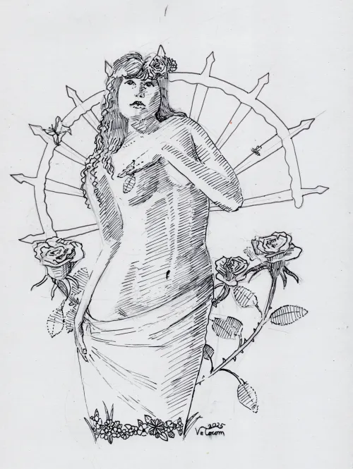 Ink drawing practice