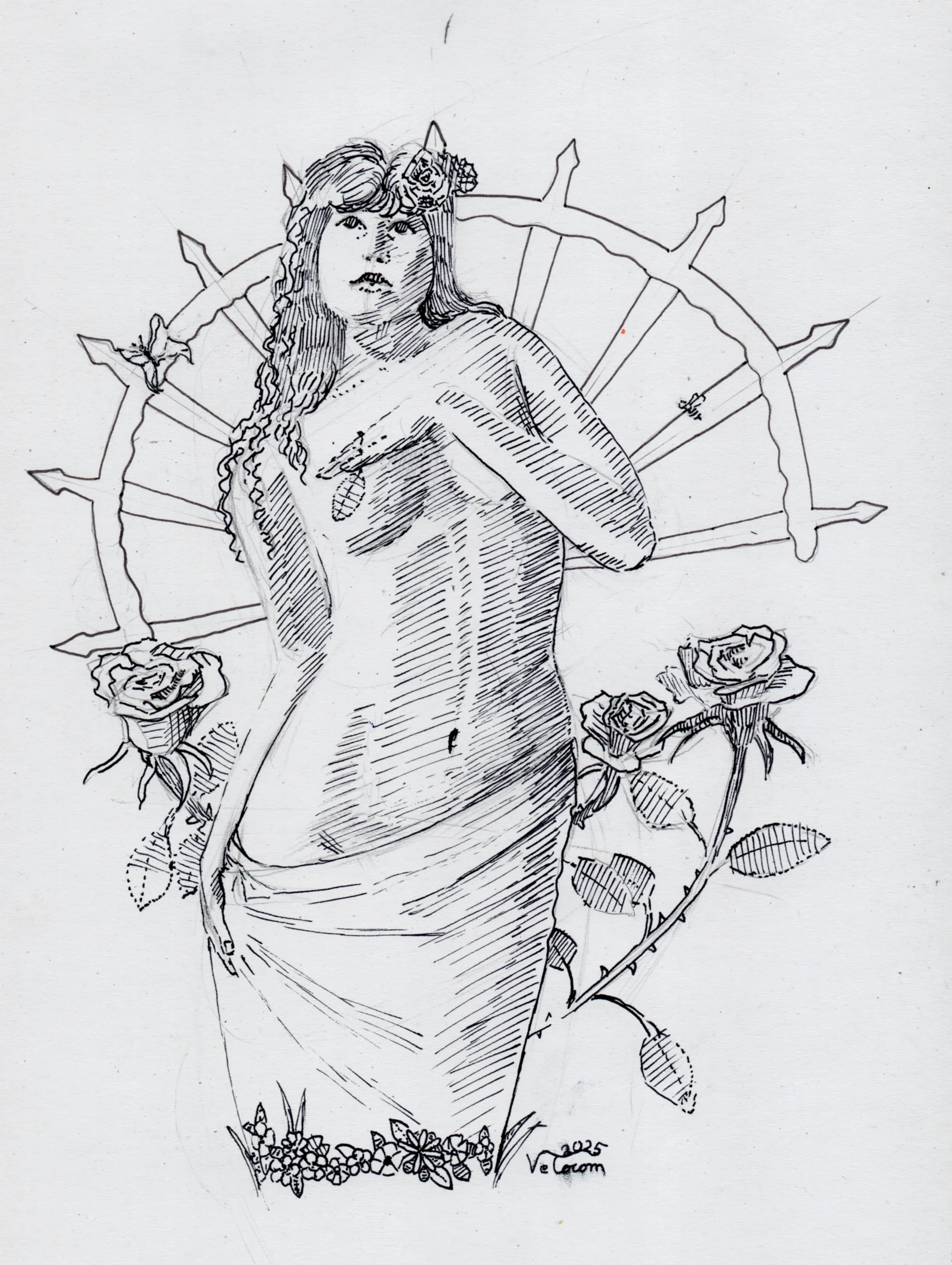 Ink drawing practice