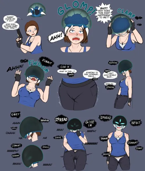 Jill and a Metroid. (Hamilton4)