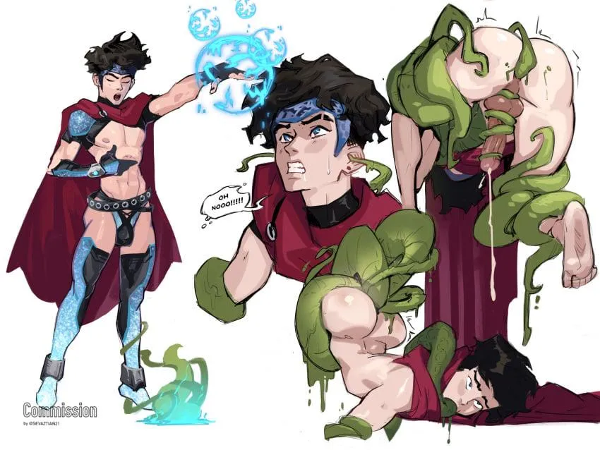 [M4M] [B4T] Wiccan and the Slug monster.