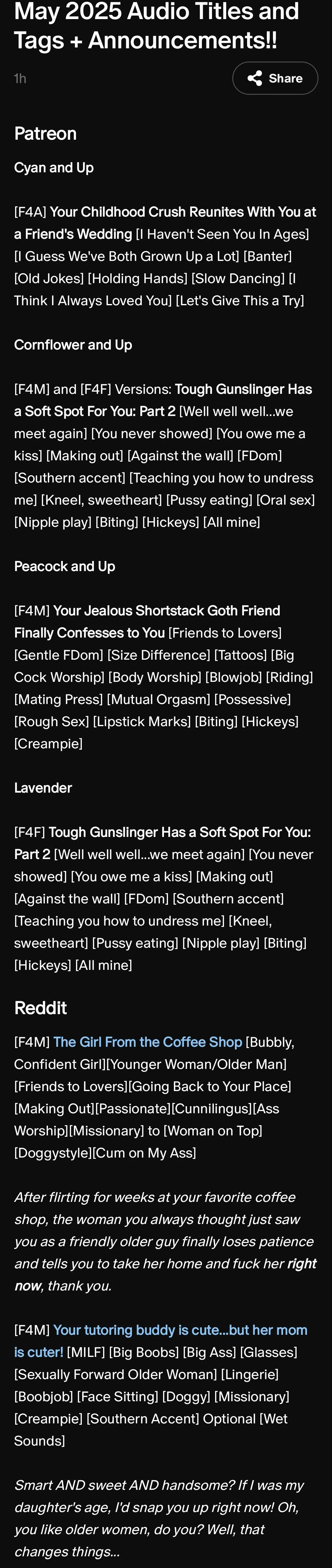 May's Audio Titles + Tags! 💙