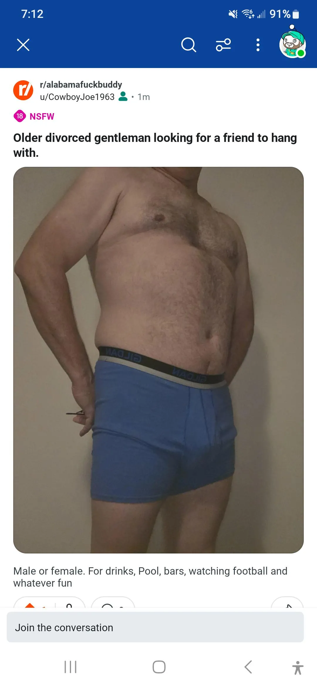 Older divorced gentleman looking for a friend to hang with.