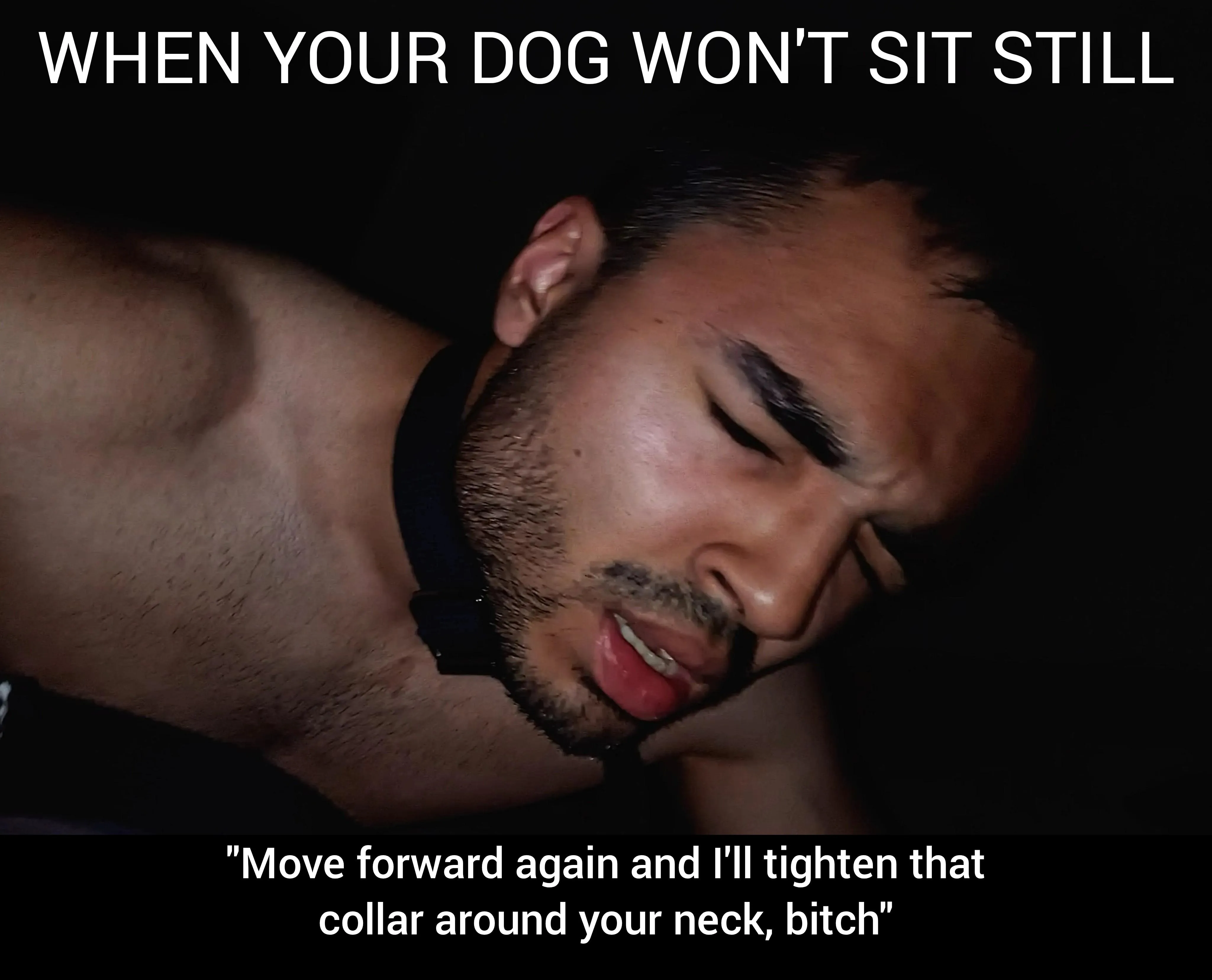 Wearing a collar while getting pounded in doggy-style? Talk about 