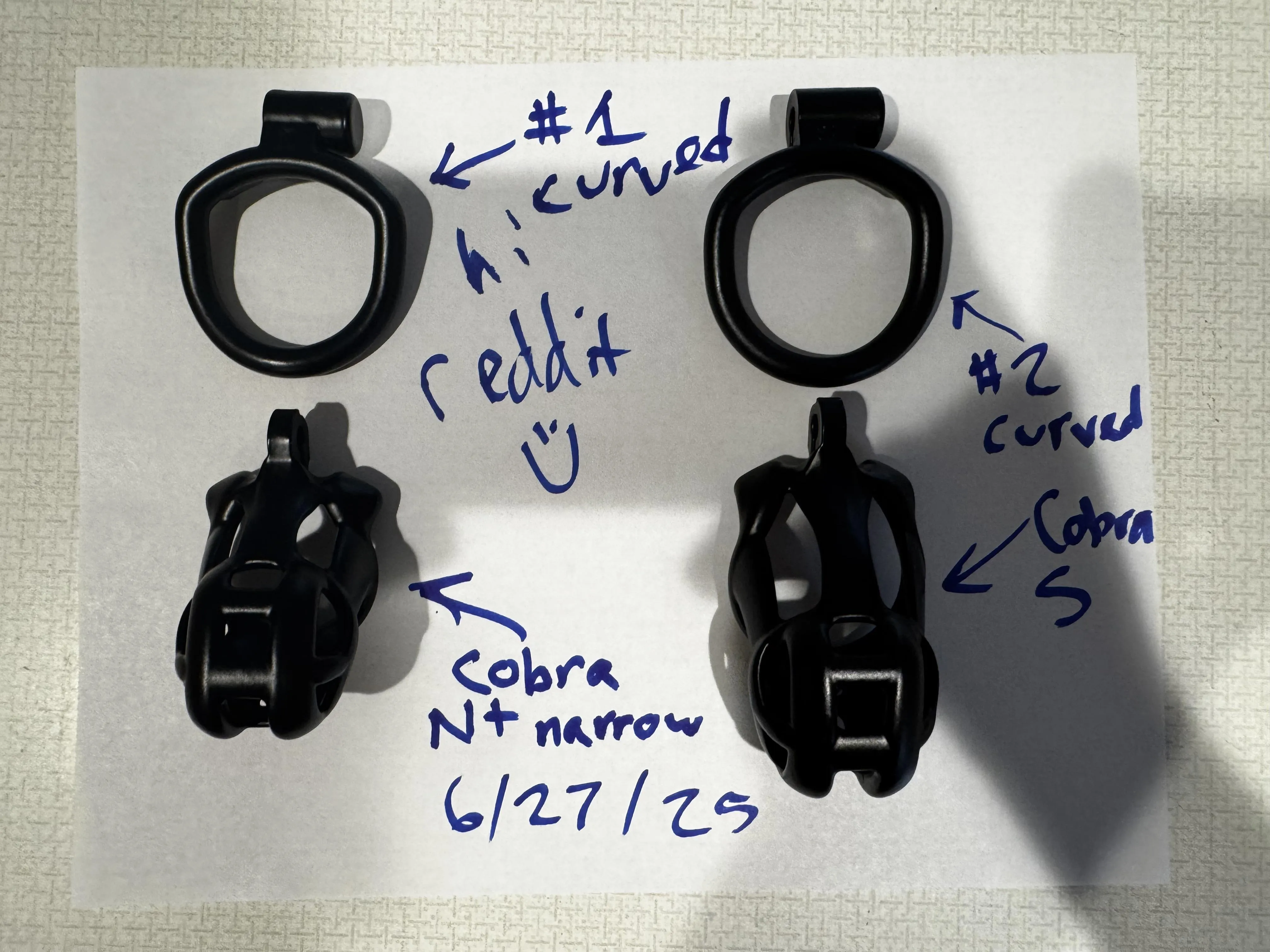 2 for 1 sizing kit! #2/#1 curved rings, Cobra S / Cobra N+ Narrow