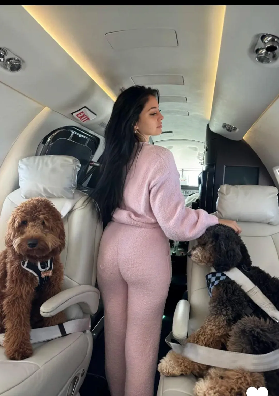Camilla araujo in pink fuzzy outfit