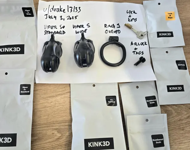 [EU, UK] [2 VIPER Black Cages (S wide, S+ standard), Ring #3 curved, AirLock, 20 Numbered seals, Lock and 2 Keys] - SELL