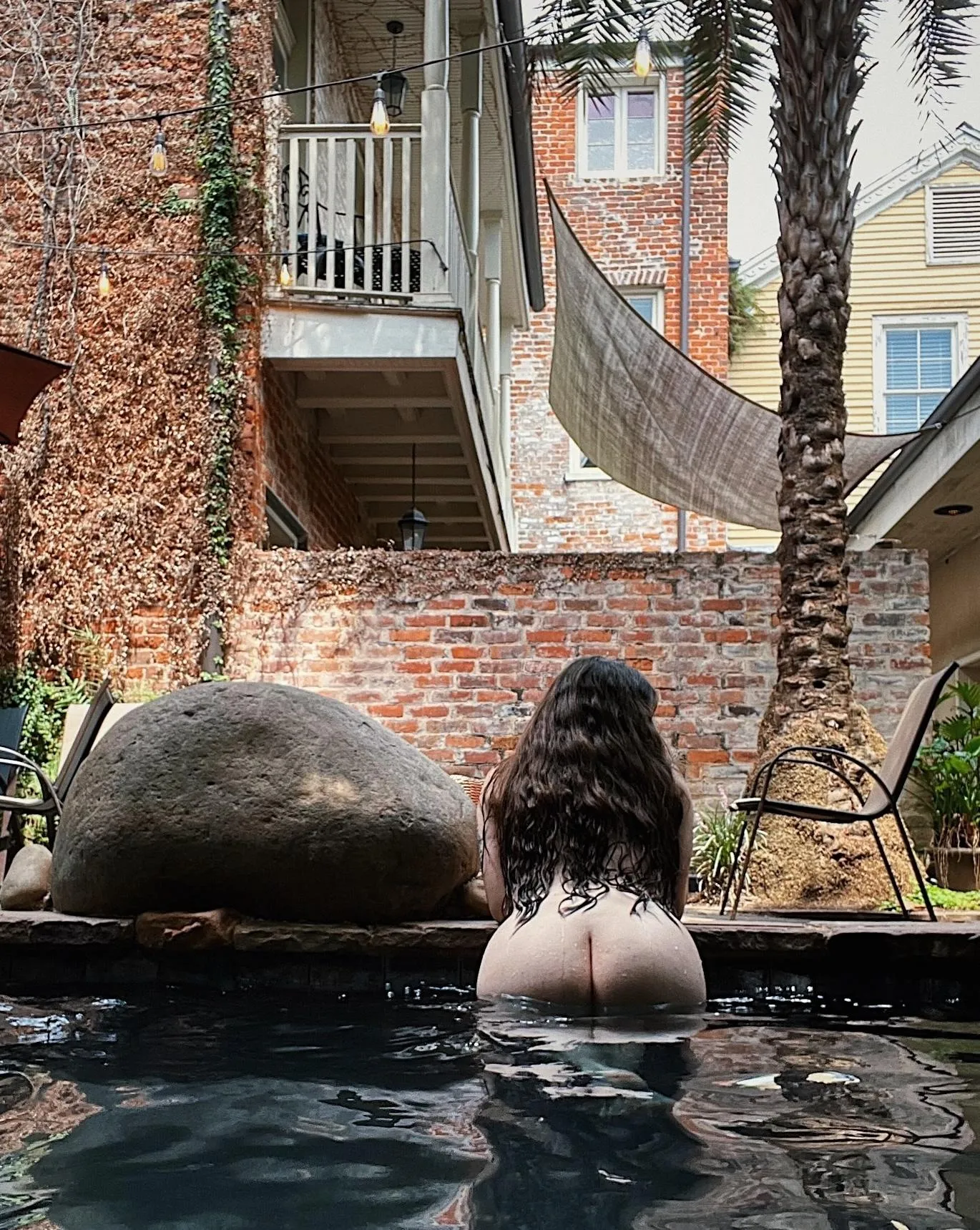 Funny enough my neighbors never seem to mind me being naked in the pool