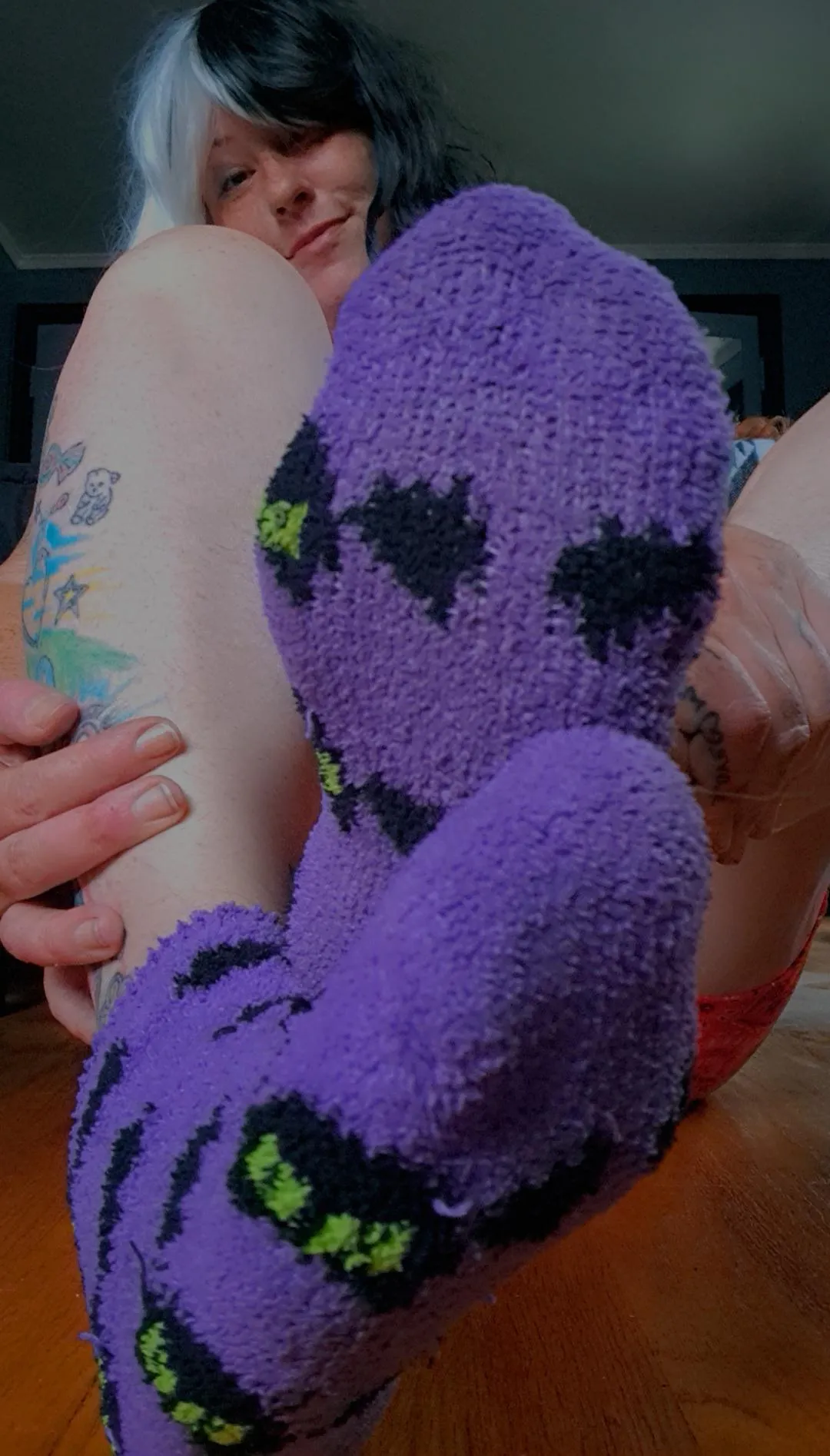 Fuzzy lil bat socks