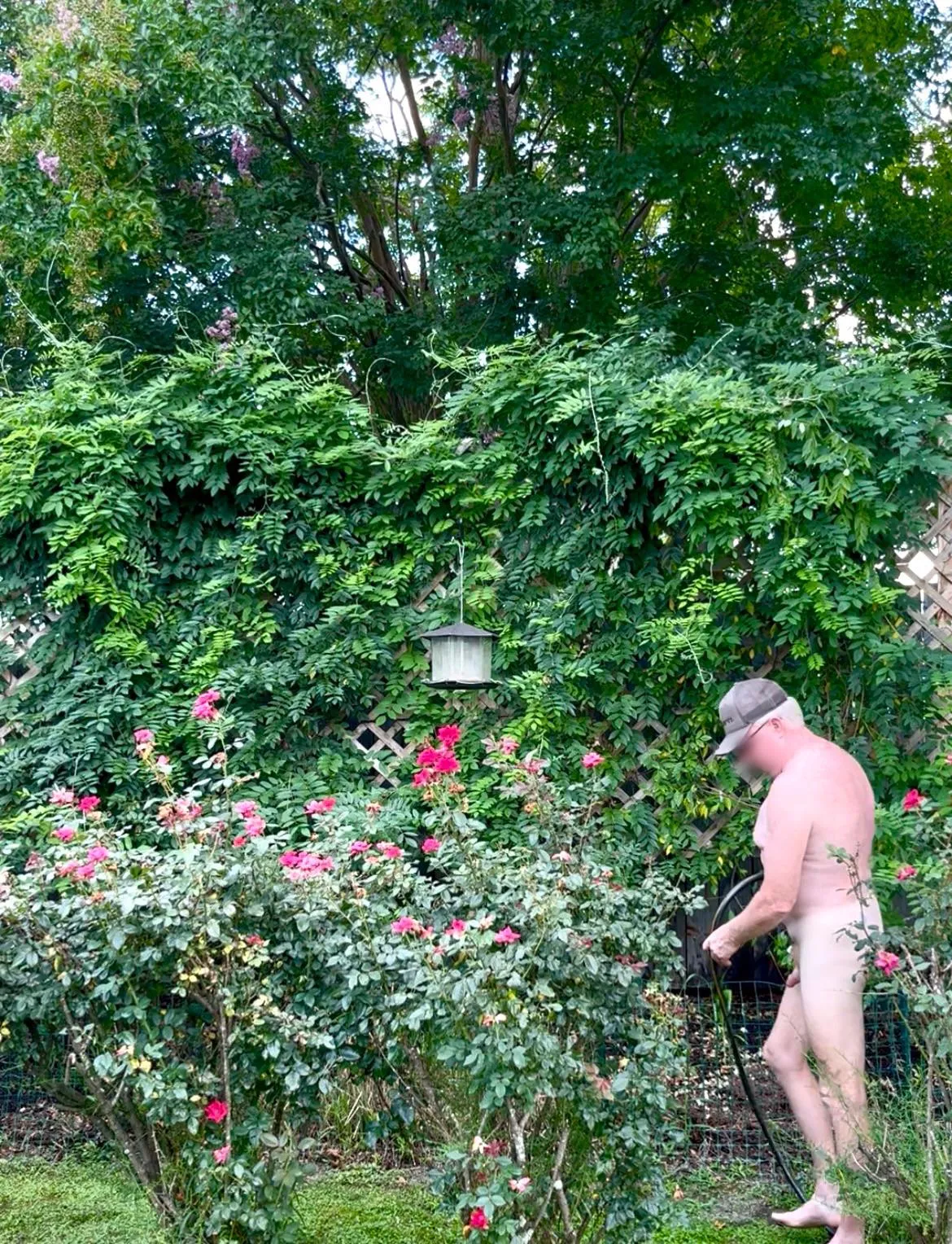 Nude yard work