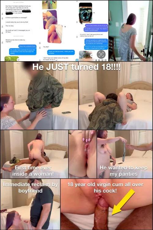 18 year old virgin gets his first time everything by someone almost twice his age!