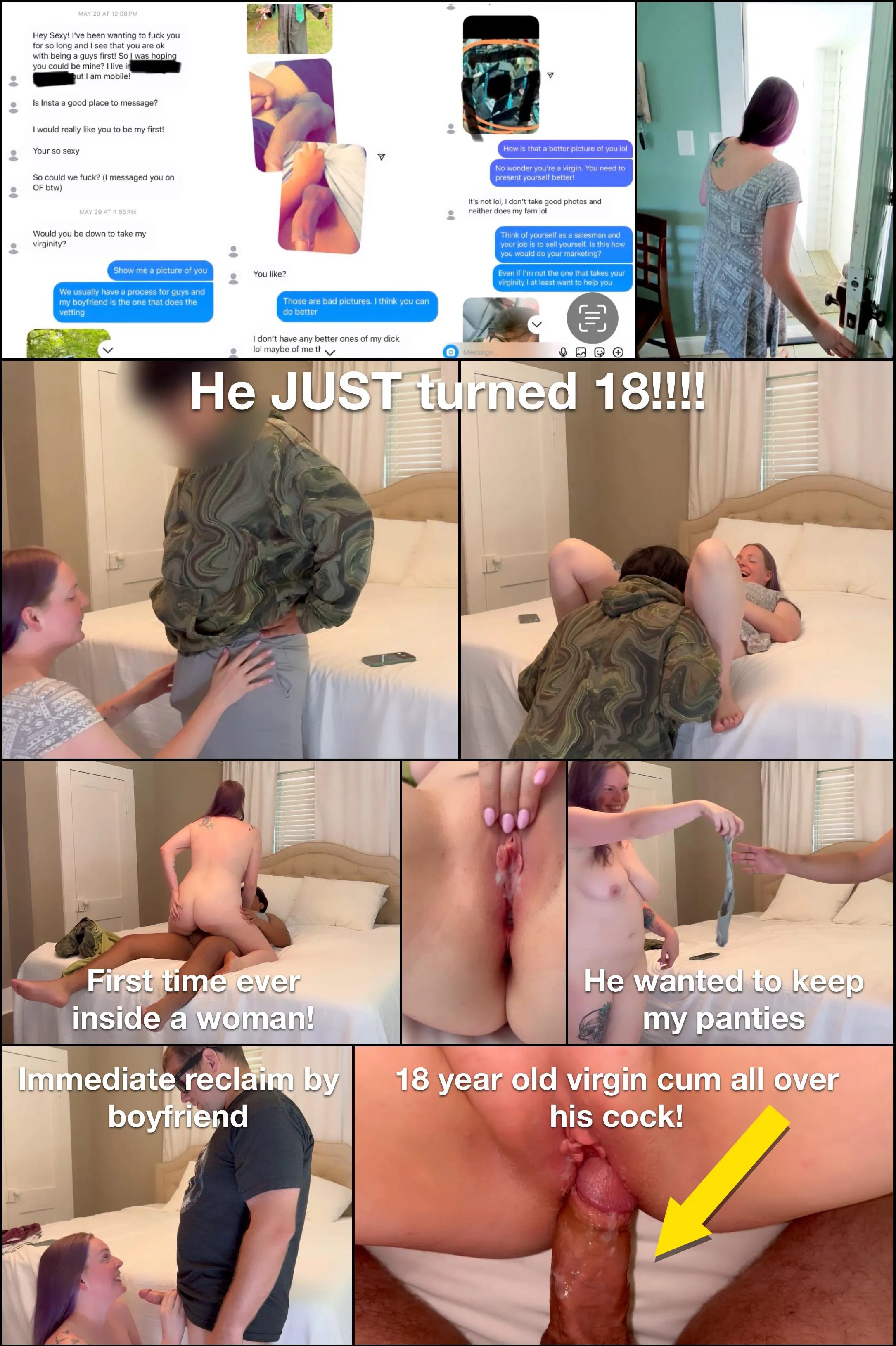 18 year old virgin gets his first time everything by someone almost twice his age!