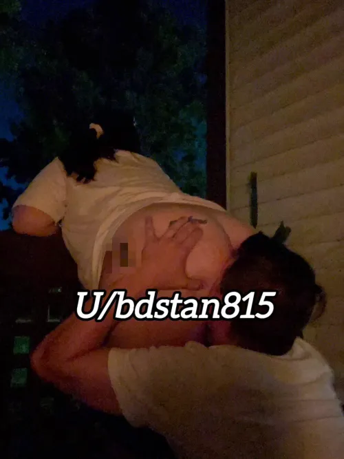 Ate her ass outside on her patio