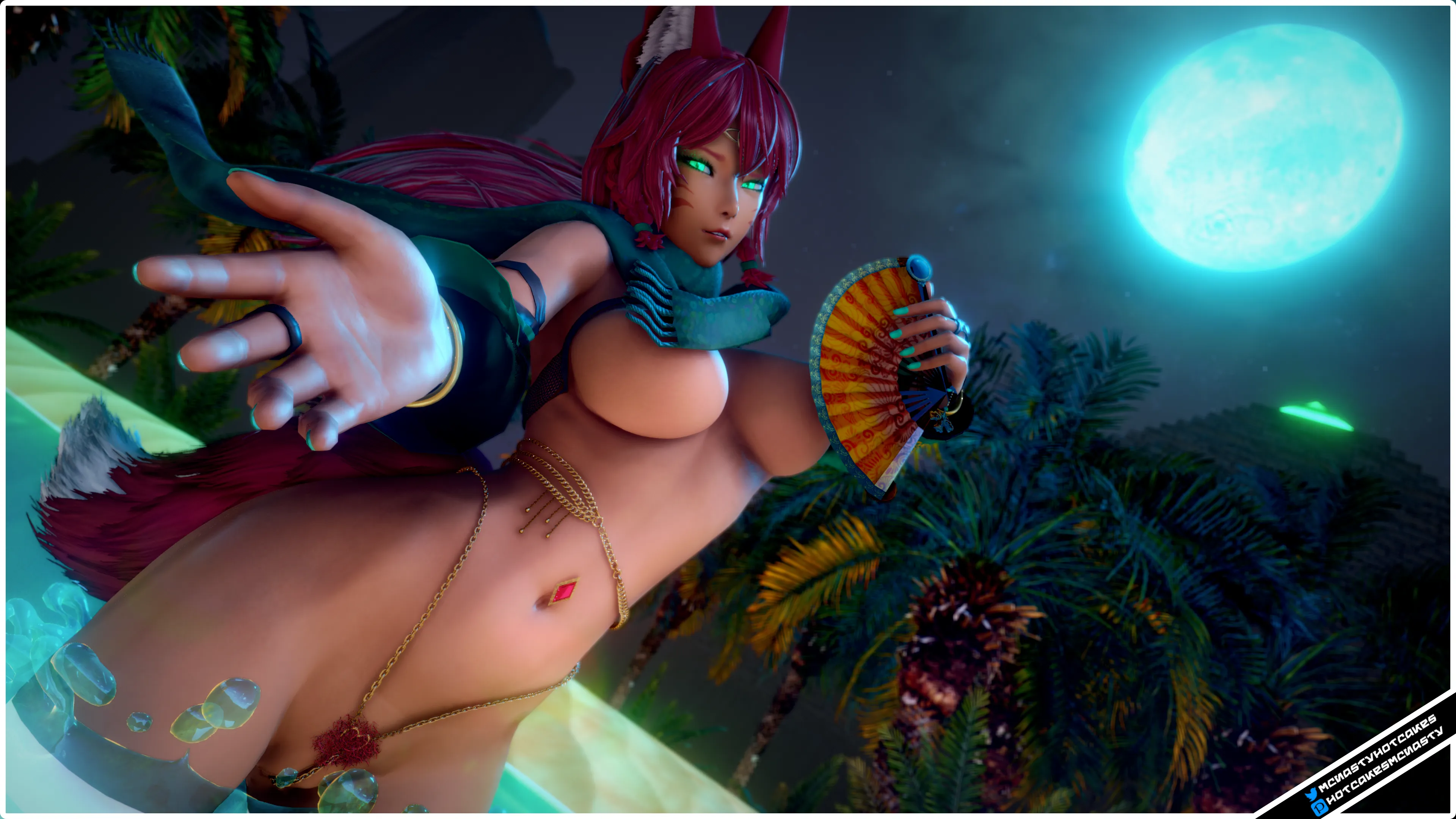 Come~ Let us soothe our aching bodies under the pale moon's gaze~