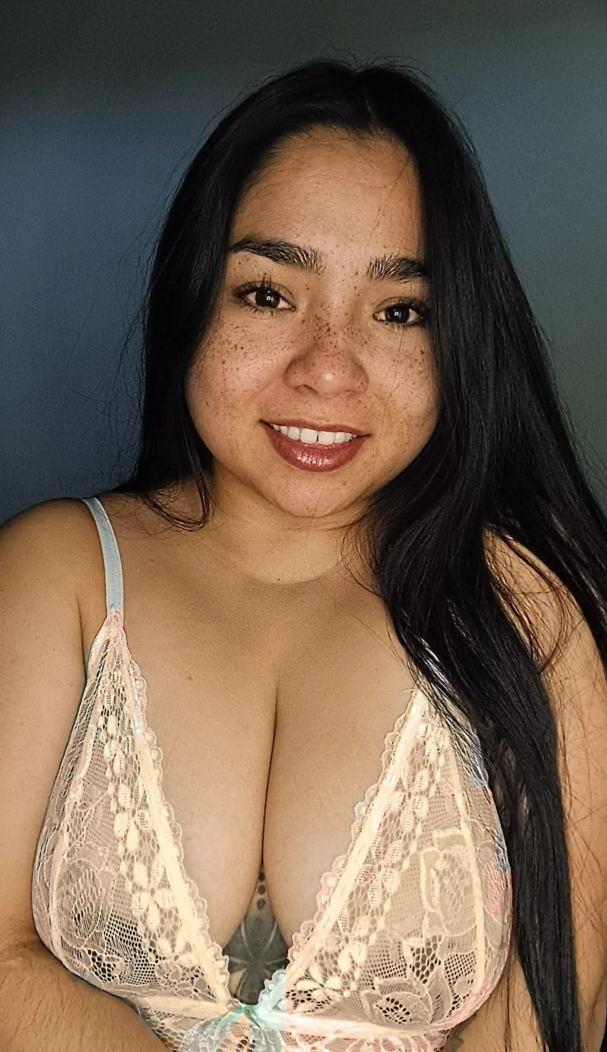 It's so fucking sexy, imagine how they show when my mouth is full and if you look closely you can still see freckles on my lips