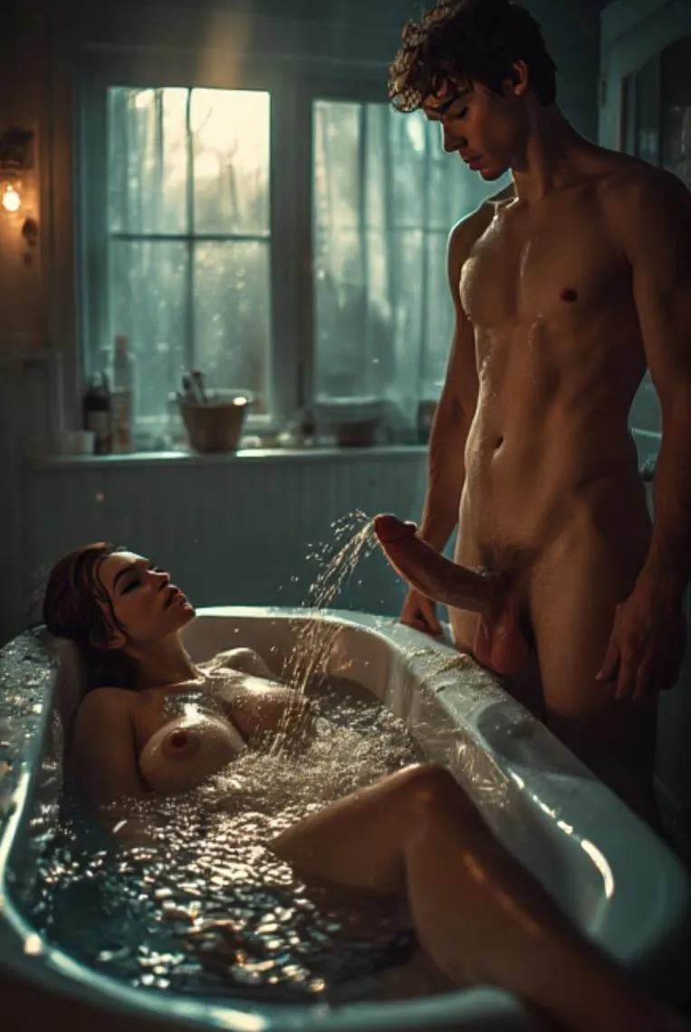 Mmmmm I love it when my sweet boy warms up mommy’s bath water!