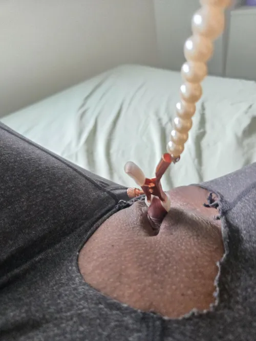 Torturing my clit in crotchless leggings