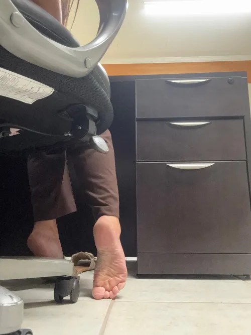 “Working” through lunch letting my stinky feet breathe. Kinda lonely though…