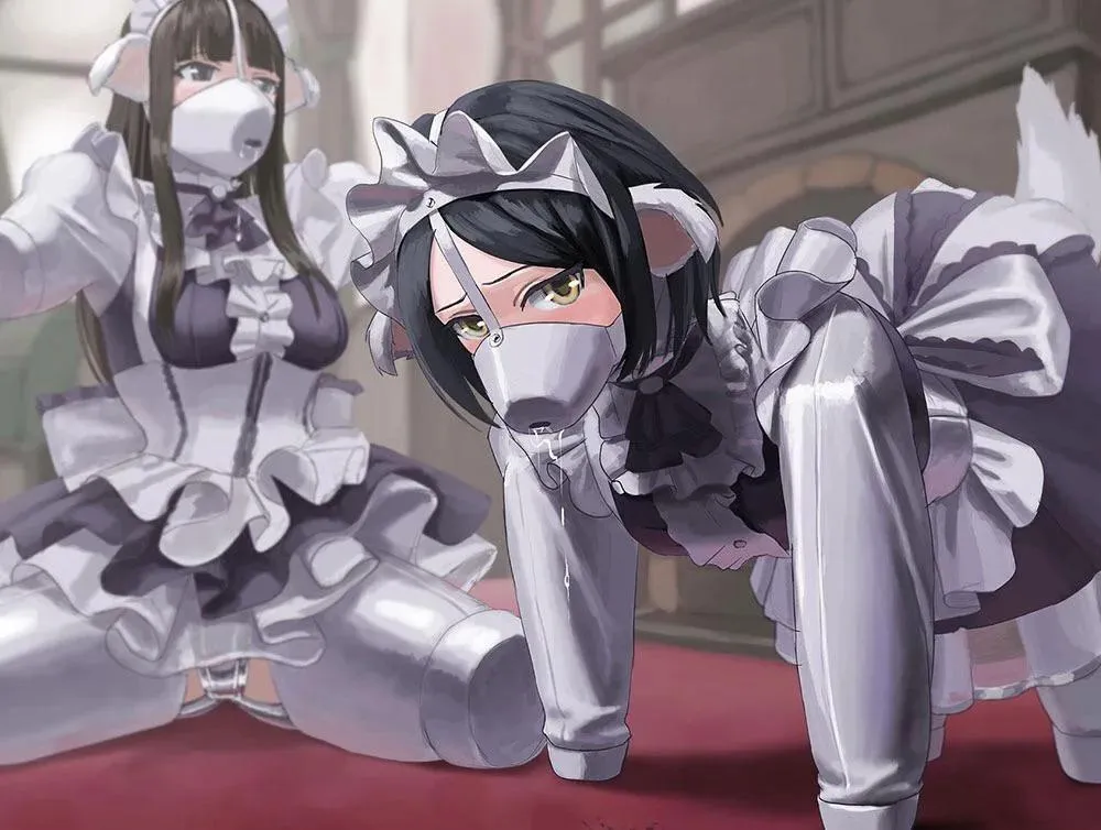 Anyone want to join them? All my maids live 24/7 in bitchsuits, get played with frequently, and don't have to worry about anything else ever again.