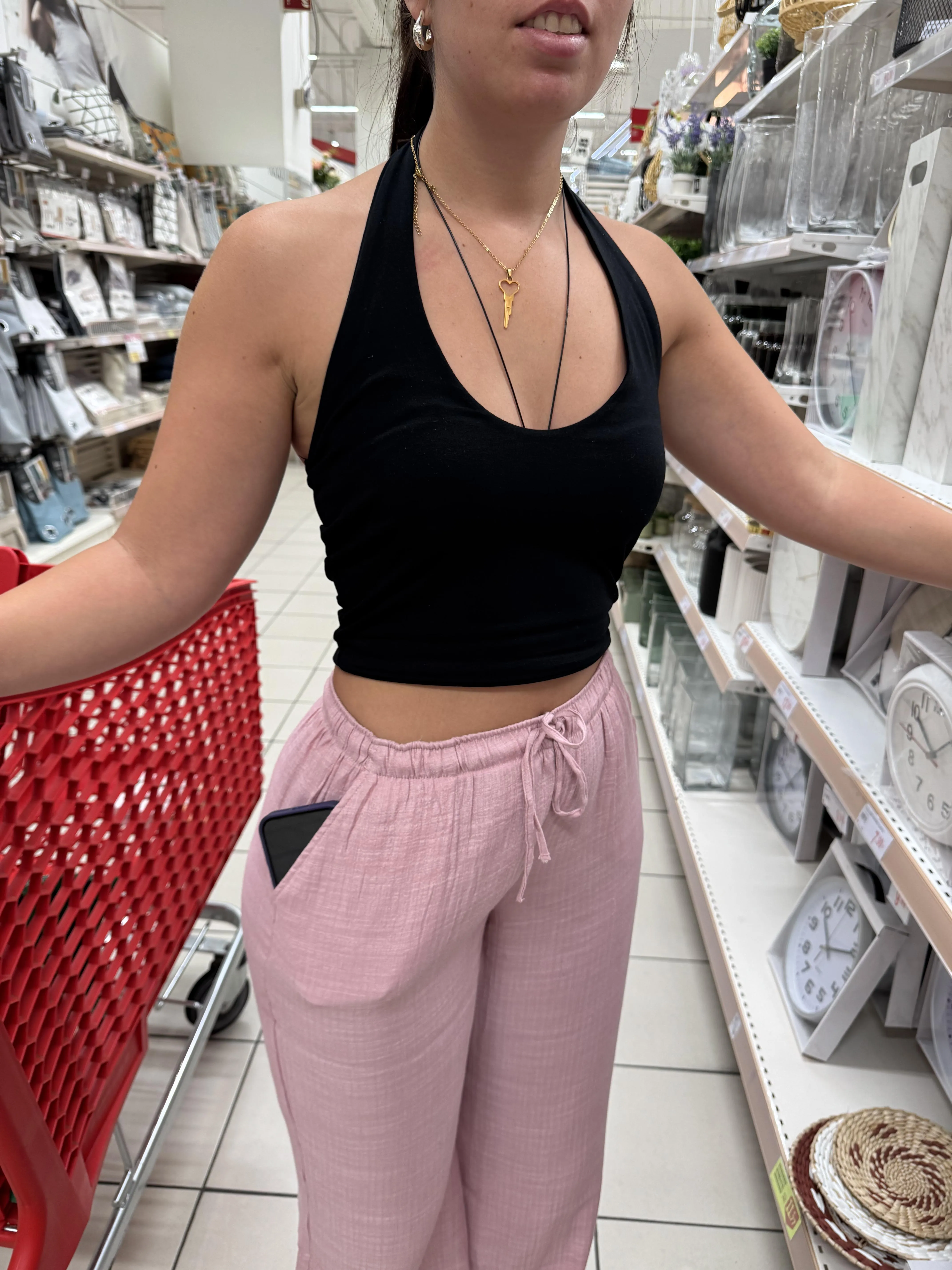 Out shopping while he’s locked in the flat cage and I hold the key.