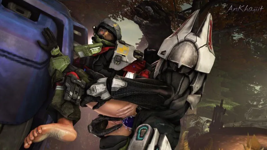 Rosenda having fun with a Sangheili :3