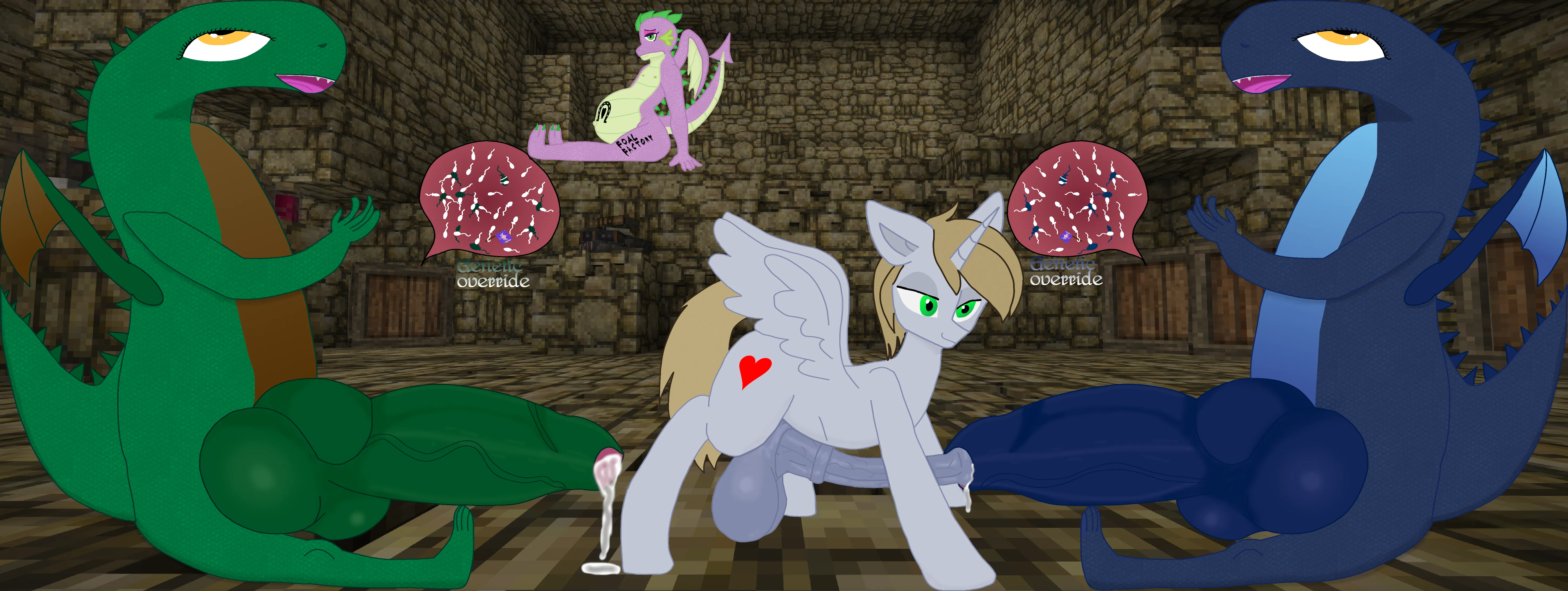 Spike and other dragons are much better off stuffed full of pony sperm and foals. (OC)