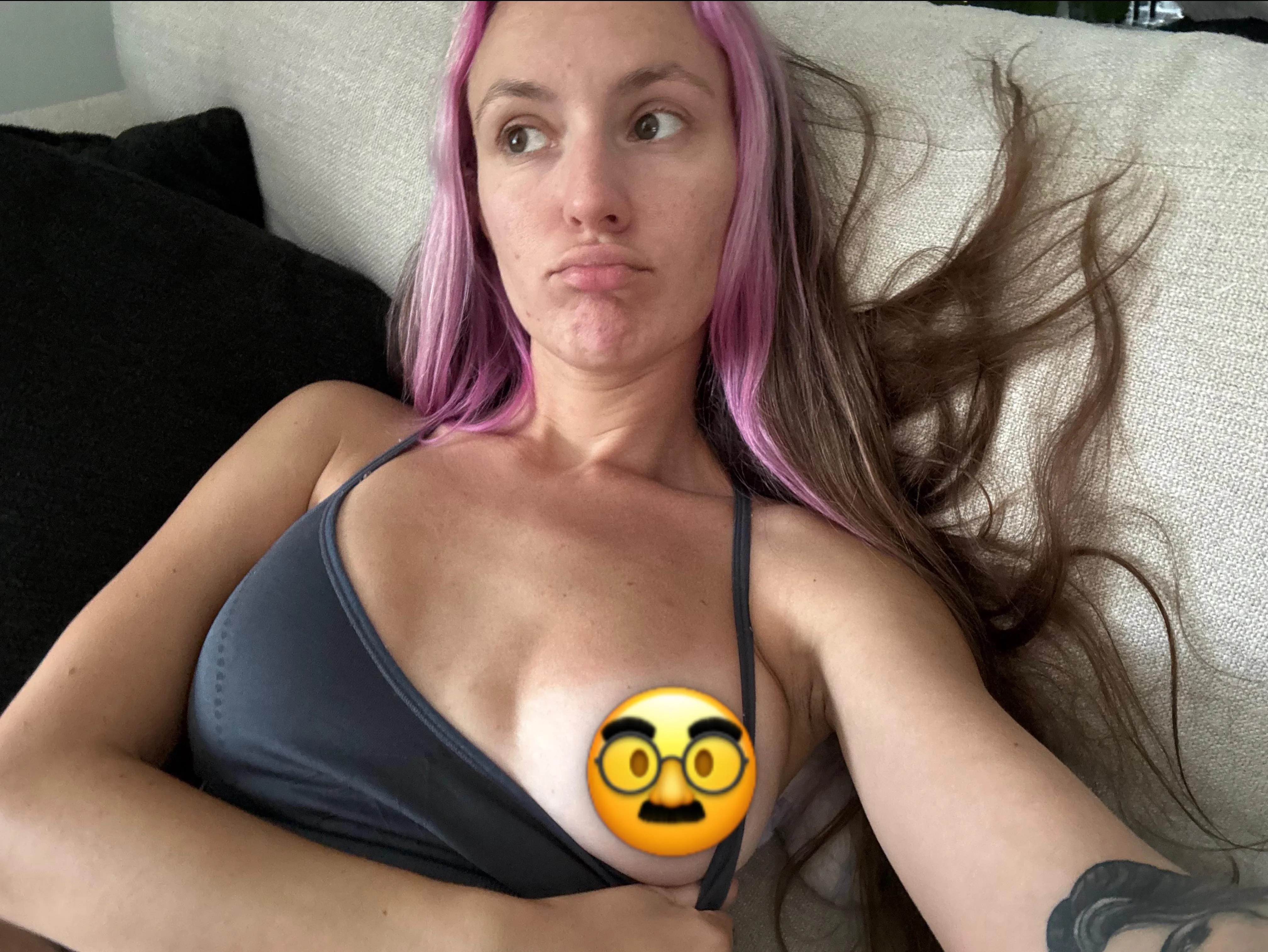 Pink hair, cute titties. You know you wanna see more