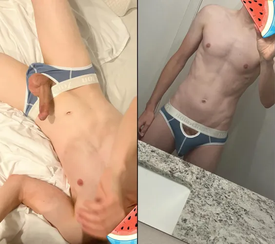 [31] Jersey Village- On the bed / in the mirror in a new pair of briefs