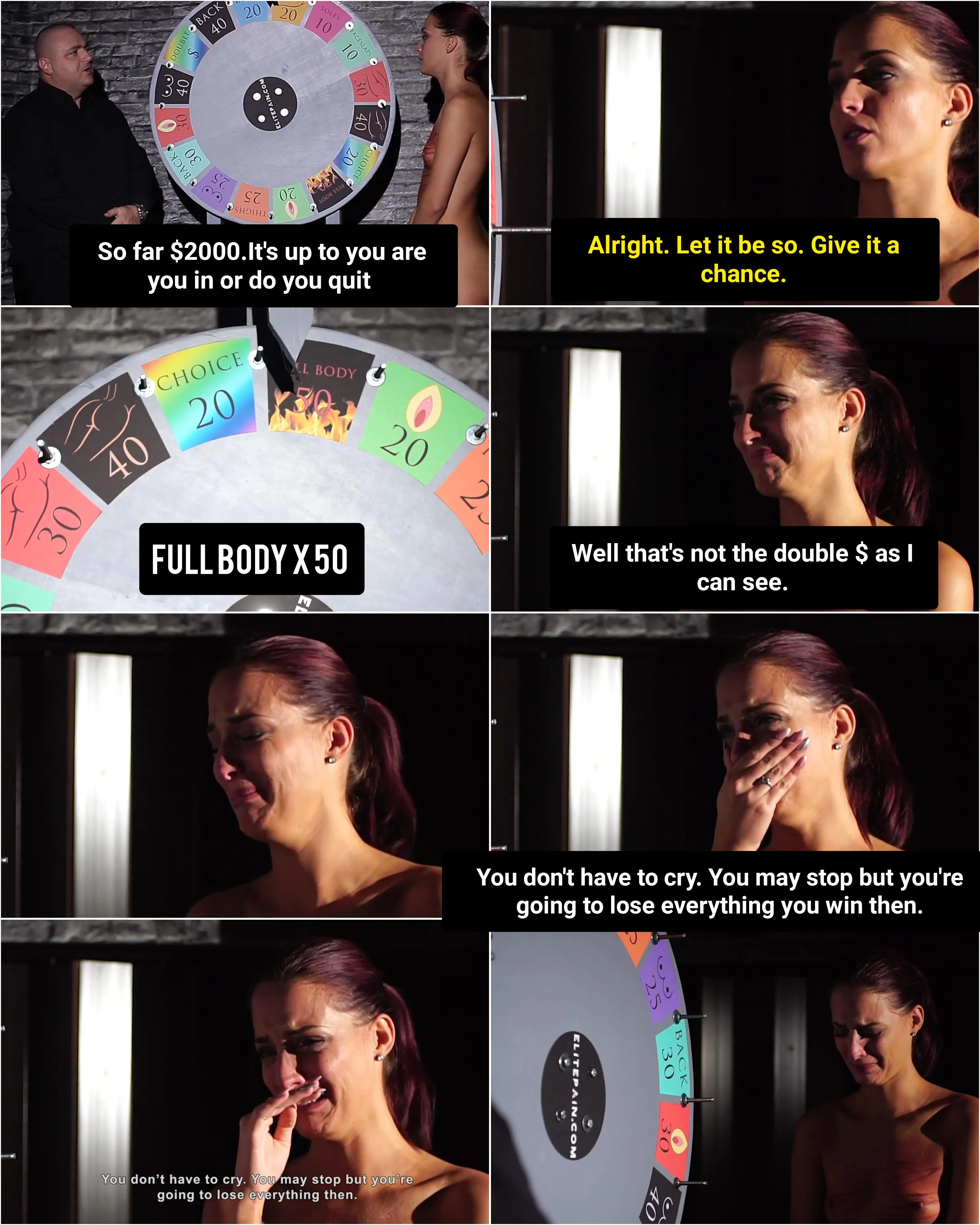 Anchor tricked her into play one more round if she can't complete she will loose everything.