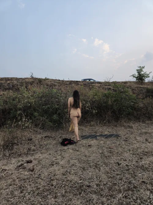 Desi Wife Butt Naked Outdoors