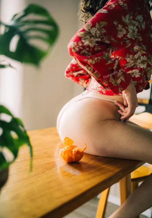 Don't look at the reflection on the table...